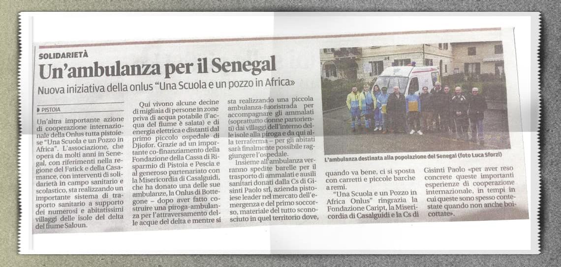 Una ambulanza-fuoristrada per il Senegal